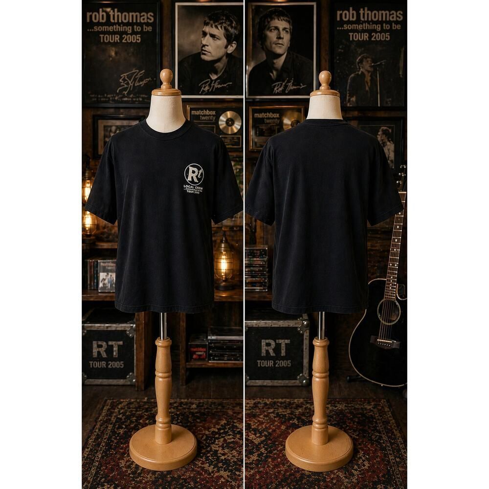 Vintage Rob Thomas 2005 Tour Local Crew Tee XL Gildan Black